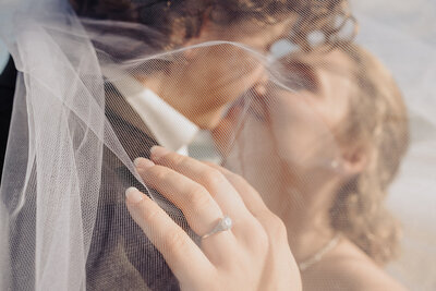 bride and groom kissing south florida wedding