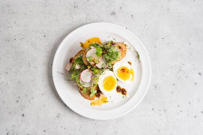 Avocado toast and egg at Mason Dixon Bakery & Bistro