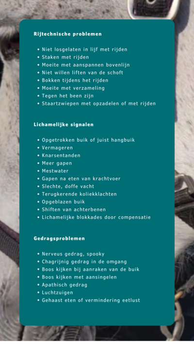 Veel voorkomende symptomen bij maagzweren