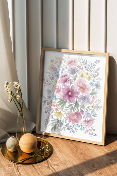 mock up floral art print