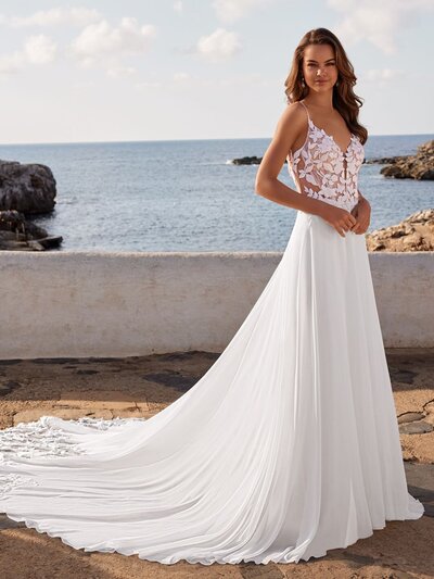 simple floor length dress Lace-Up Simple Long A-Line Formal Dress main image 0