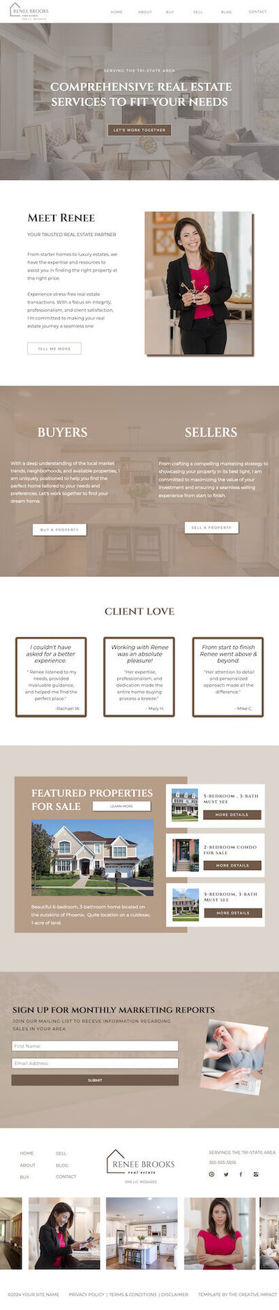 Renee Brooks Realtor Home Page screenshot