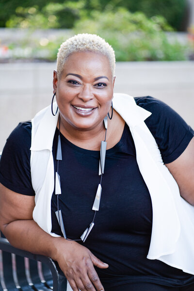 Headshot of female creative chef Lisa Brooks of Charlotte, NC, owner of Heart and Soul personal chef business