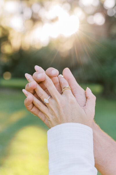 outdoor engagement in Charleston at Magnolia plantation and gardens