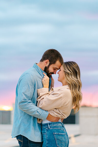 sunset engagement session