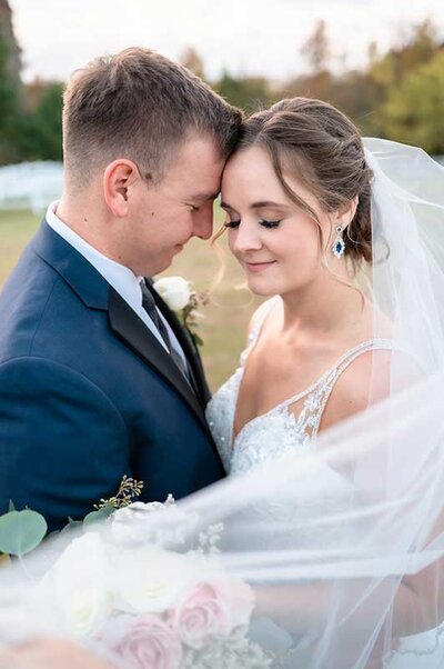 romantic Dover Hall wedding photo of Richmond VA bride and groom