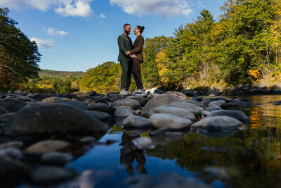 Couple kissing during their Destination Beach Elopement in New England