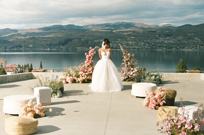 woman with bride and groom