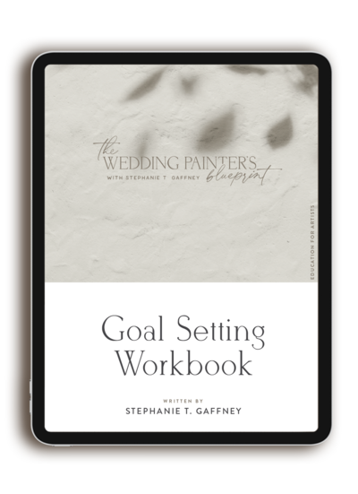 Wedding Painter's Blueprint Course Bonus - Goal Setting Workbook ipad mockup 
