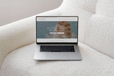 Laptop Mockup of Bridal Beauty Website Design