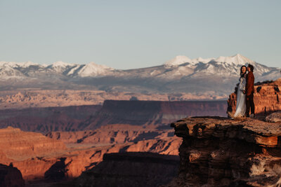 Elope in Utah at Canyonlands National Park with adventure elopement videographer and photographer