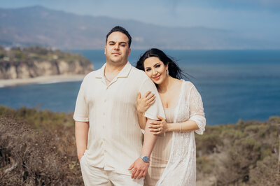 Malibu photographer with engagement session couple in malibu