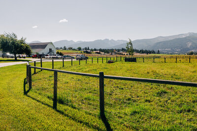 Wedding venue grounds at McVey Homestead in Victor, MT