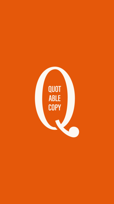Quotable Copy submark logo on a red background