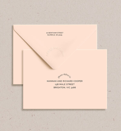 Big Love printed envelope in almond and black