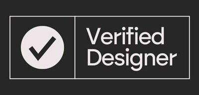 A checkmark in a circle next to the text 'Verified Designer'.