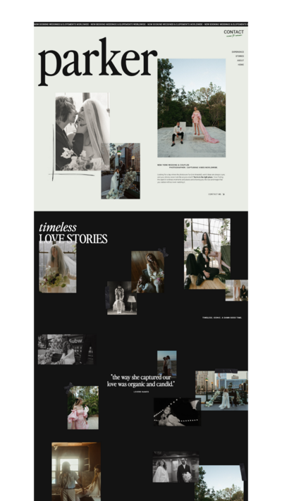 Parker showit website template homepage mockup