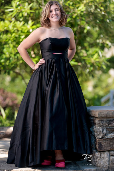 Senior Portrait in Greenville sc in white dress