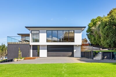 Plaster cladding garage door