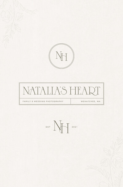 Mockup of branding for a wedding photographer