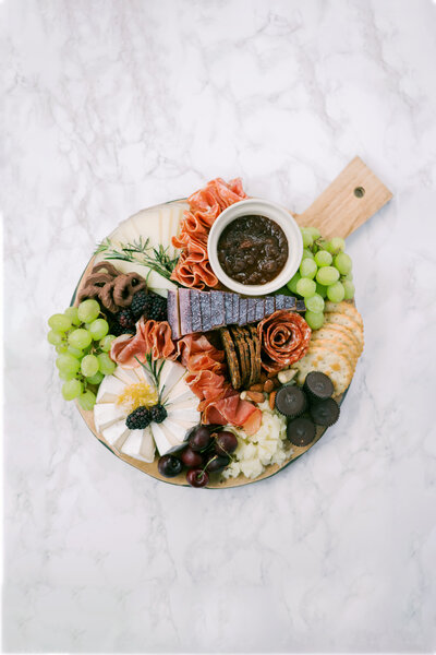 Charcuterie Board with brie wheel