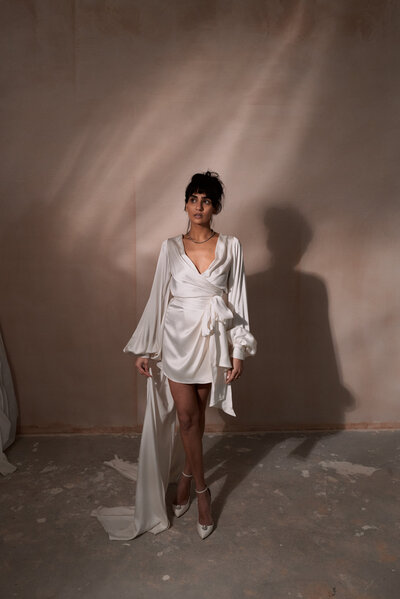 Bridal two piece set - silk skirt & blouse by British designer Luna Bea