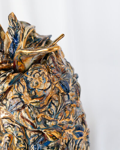 Fine details of Gerda Satunas' handmade ceramic sculptures, photographed by a Dunedin product photographer.