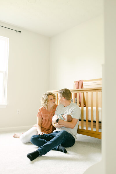 in-home newborn photography family in home