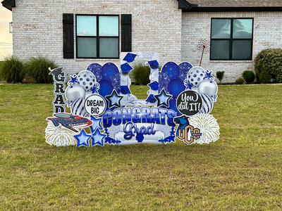 Custom yard sign setup for OU Grad. Simply Sign It is a yard greeting rental service for birthdays, graduation, anniversary, back-to-school, and birth announcements.