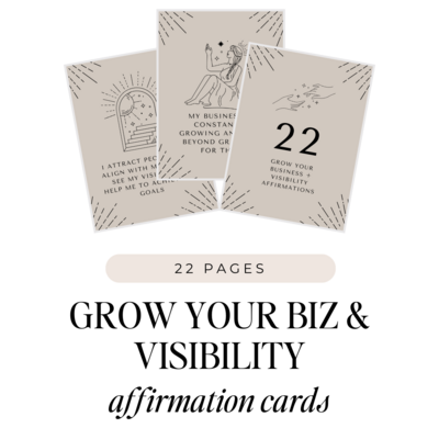 Grow Your Business & Visibility Affirmation Cards  - The Spotlight Club