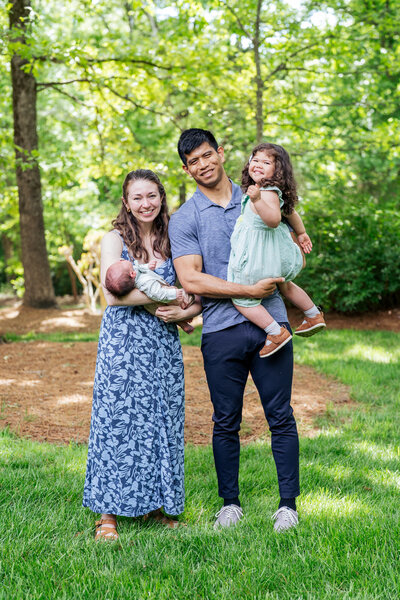 Raleigh wedding photographer with familiy