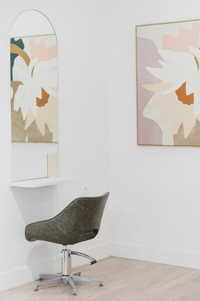 White Salon Resting Chair in a Hair Salon