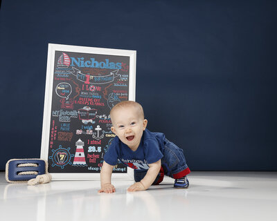 First Birthday Cake Smash Nautical One Captain Anchor Sailboat