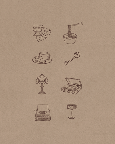 Graphic design illustrations for a photographer coach