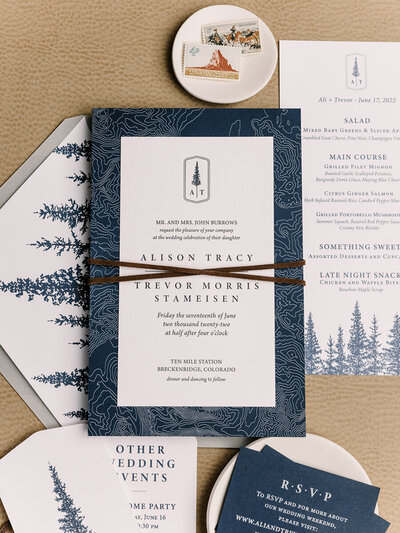 breckenridge mountain wedding invitation