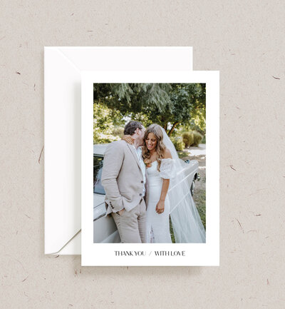 Double-sided thank you card for your wedding