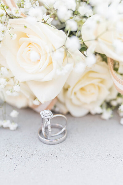 detail of rings and flowers