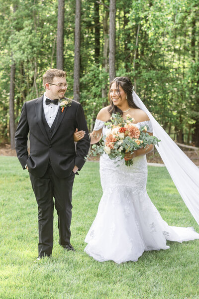 Couple all smiles after tying the knot