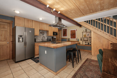 Real estate photo of a cabin kitchen