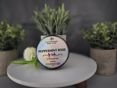 Peppermint Rose lip balm | Tia's Blessed Body Care