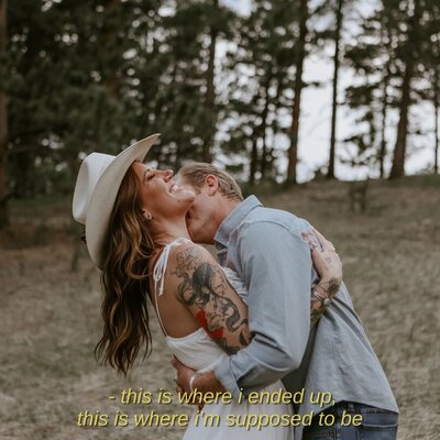 black and white lake reflection photo of couple eloping in Colorado