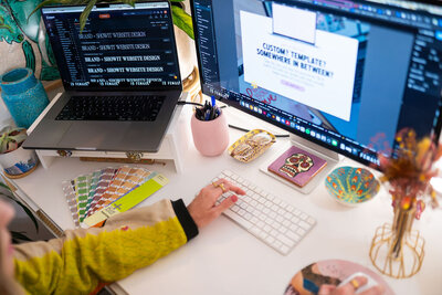 Showit Template being design in builder - Create & Wander