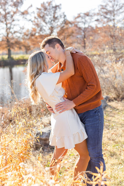 Engagement photos at Stephen's Lake Park in Columbia Missouri