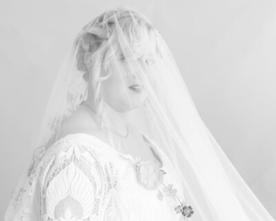 Bridal portrait on elopement day in Big Sur
