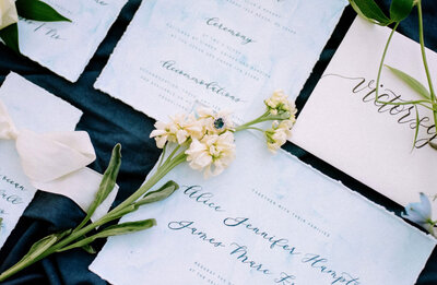 flatlay stationery for styled shoots
