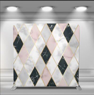 pink and black marbled backdrop for photo booth pictures