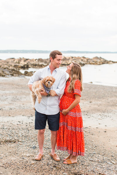maternity session on a beach in Boston