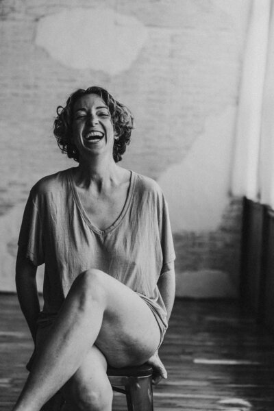 photo of a laughing woman