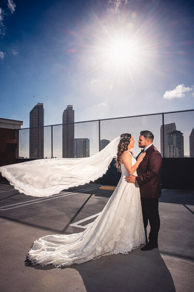 Bride and groom just married after San Diego wedding ceremony