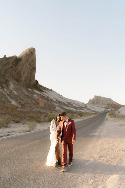 couple hold each other and laugh after their Big Bend elopement photographed by Texas elopement Photographer